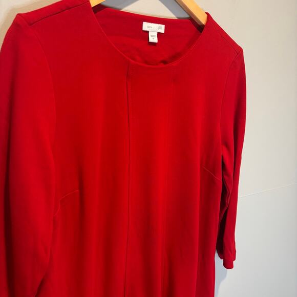 J. Jill Ponte Red Knee Length Shift Dress - size Medium - Picture 3 of 6